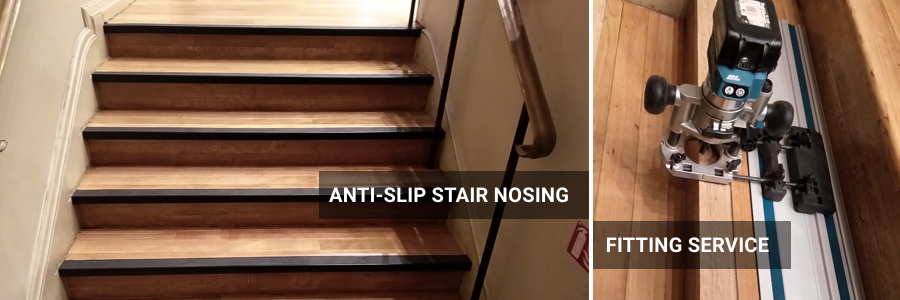 Antisplip Stair Nosings Installation For Commercial Use East London
